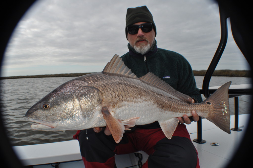 Fly fishing for Redfish in the Louisiana Marsh.
